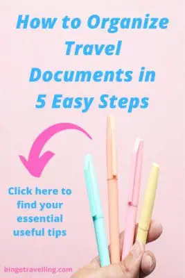 travel documents items